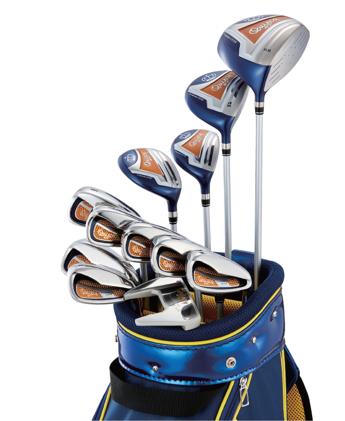 QUINCY E7 LADIES Packaged Golf Set NAVY/YELLOW